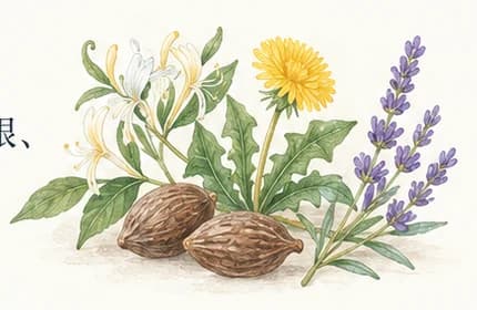 内热保健油草本插画